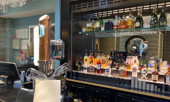 Bar area at the Belmont Hotel.